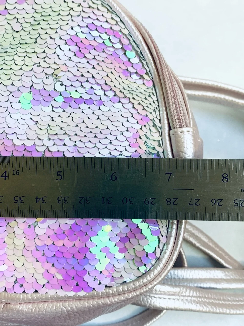NWT UNICORN Mini Backpack Purse Pink iridescent glitter sequins adjustable